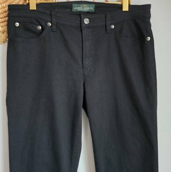 Ralph Lauren, LRL Black Modern Straight Mid Rise Jeans Pants, Women's Size 8 - Picture 4 of 11
